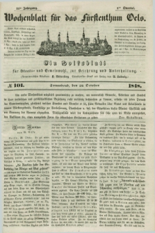 Wochenblatt für das Fürstenthum Oels : ein Volksblatt für Staats- und Gemeinwohl, zur Belehrung und Unterhaltung. Jg.15, № 101 (28 Oktober 1848)