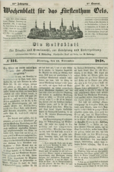 Wochenblatt für das Fürstenthum Oels : ein Volksblatt für Staats- und Gemeinwohl, zur Belehrung und Unterhaltung. Jg.15, № 114 (28 November 1848)