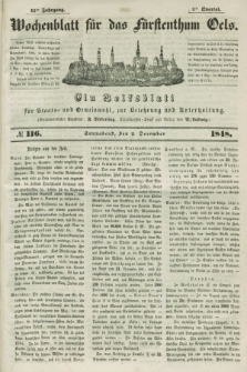 Wochenblatt für das Fürstenthum Oels : ein Volksblatt für Staats- und Gemeinwohl, zur Belehrung und Unterhaltung. Jg.15, № 116 (2 Dezember 1848)