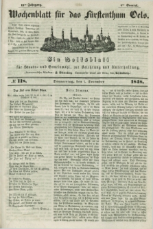 Wochenblatt für das Fürstenthum Oels : ein Volksblatt für Staats- und Gemeinwohl, zur Belehrung und Unterhaltung. Jg.15, № 118 (7 Dezember 1848)