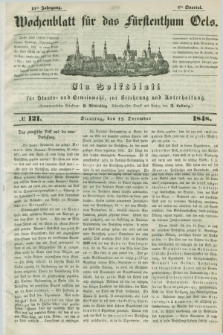 Wochenblatt für das Fürstenthum Oels : ein Volksblatt für Staats- und Gemeinwohl, zur Belehrung und Unterhaltung. Jg.15, № 121 (12 Dezember 1848)
