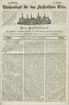 Wochenblatt für das Fürstenthum Oels : ein Volksblatt für Staats- und Gemeinwohl, zur Belehrung und Unterhaltung. Jg.15, № 122 (14 Dezember 1848)