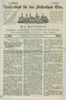 Wochenblatt für das Fürstenthum Oels : ein Volksblatt für Staats- und Gemeinwohl, zur Belehrung und Unterhaltung. Jg.15, № 130 (30 Dezember 1848)