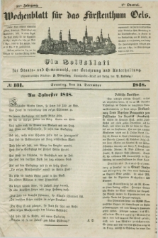 Wochenblatt für das Fürstenthum Oels : ein Volksblatt für Staats- und Gemeinwohl, zur Belehrung und Unterhaltung. Jg.15, № 131 (31 Dezember 1848)