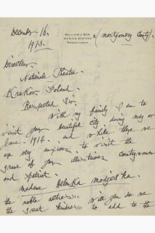 Fragment korespondencji Tadeusza Pawlikowskiego z lat 1888–1913