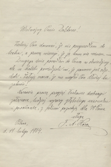 Fragment korespondencji Lucjana Rydla z literatami czeskimi z lat 1903-1915