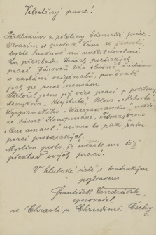 Listy Františka Vondračka i jego rodziny do Lucjana i Jadwigi Rydlów