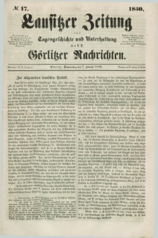 Lausitzer Zeitung : für Tagesgeschichte und Unterhaltung nebst Görlitzer Nachrichten. 1850, № 17 (7 Februar) + dod.