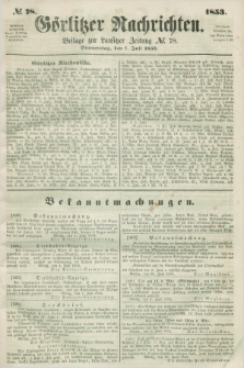Görlitzer Nachrichten : beilage zur Lausitzer Zeitung. 1853, № 78 (7 Juli)