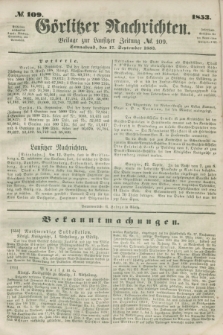 Görlitzer Nachrichten : beilage zur Lausitzer Zeitung. 1853, № 109 (17 September)