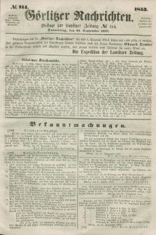 Görlitzer Nachrichten : beilage zur Lausitzer Zeitung. 1853, № 114 (29 September)