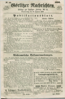 Görlitzer Nachrichten : beilage zur Lausitzer Zeitung. 1856, № 14 (31 Januar)