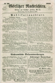 Görlitzer Nachrichten : beilage zur Lausitzer Zeitung. 1856, № 20 (14 Februar)