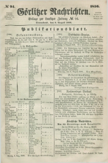 Görlitzer Nachrichten : beilage zur Lausitzer Zeitung. 1856, № 94 (9 August)