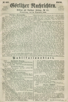 Görlitzer Nachrichten : beilage zur Lausitzer Zeitung. 1856, № 111 (18 September)