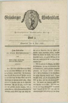 Gruenberger Wochenblatt. 1825, Stück 2 (9 Juli)