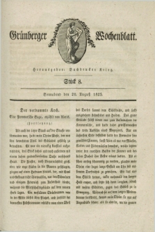 Gruenberger Wochenblatt. 1825, Stück 8 (20 August)