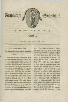 Gruenberger Wochenblatt. 1825, Stück 9 (27 August)