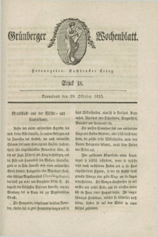 Gruenberger Wochenblatt. 1825, Stück 18 (29 Oktober)