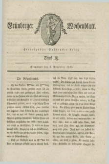 Gruenberger Wochenblatt. 1825, Stück 19 (5 November)