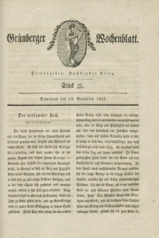 Gruenberger Wochenblatt. 1825, Stück 21 (19 November)