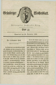 Gruenberger Wochenblatt. 1825, Stück 22 (26 November)