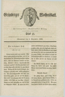Gruenberger Wochenblatt. 1825, Stück 23 (3 Dezember)