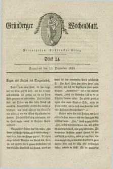 Gruenberger Wochenblatt. 1825, Stück 24 (10 Dezember)