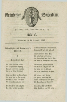 Gruenberger Wochenblatt. 1825, Stück 26 (24 Dezember)