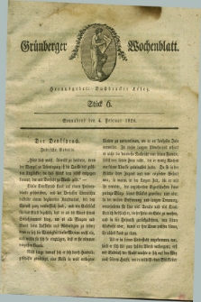 Gruenberger Wochenblatt. 1826, Stück 6 (4 Februar)