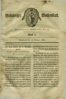 Gruenberger Wochenblatt. 1826, Stück 8 (18 Februar)