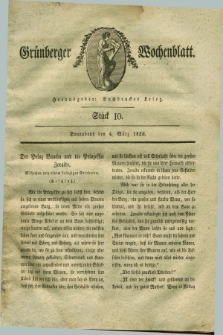 Gruenberger Wochenblatt. 1826, Stück 10 (4 März)