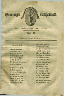 Gruenberger Wochenblatt. 1826, Stück 11 (11 März)