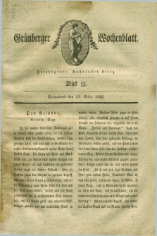 Gruenberger Wochenblatt. 1826, Stück 13 (25 März)