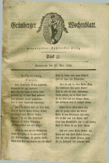 Gruenberger Wochenblatt. 1826, Stück 21 (20 Mai)