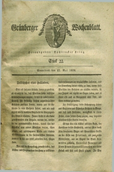 Gruenberger Wochenblatt. 1826, Stück 22 (27 Mai)