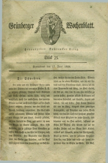Gruenberger Wochenblatt. 1826, Stück 25 (17 Juni)