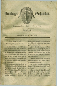 Gruenberger Wochenblatt. 1826, Stück 26 (24 Juni)
