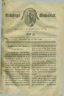 Gruenberger Wochenblatt. 1826, Stück 29 (15 Juli)
