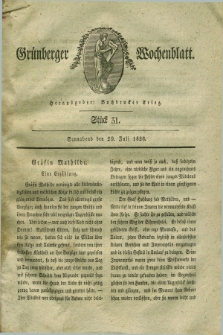 Gruenberger Wochenblatt. 1826, Stück 31 (29 Juli)