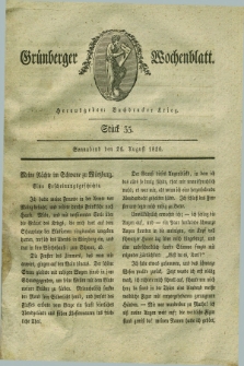 Gruenberger Wochenblatt. 1826, Stück 35 (26 August)