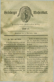 Gruenberger Wochenblatt. 1826, Stück 37 (9 September)