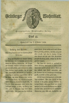 Gruenberger Wochenblatt. 1826, Stück 41 (7 Oktober)
