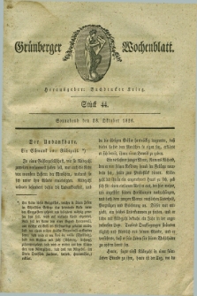 Gruenberger Wochenblatt. 1826, Stück 44 (28 Oktober)