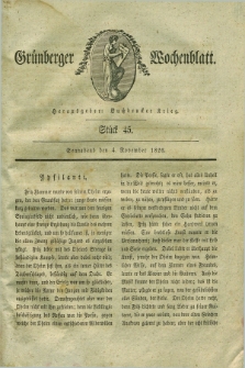 Gruenberger Wochenblatt. 1826, Stück 45 (4 November)
