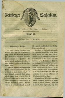 Gruenberger Wochenblatt. 1826, Stück 47 (18 November)
