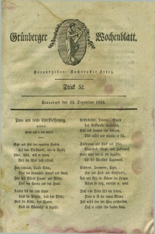 Gruenberger Wochenblatt. 1826, Stück 52 (23 Dezember)
