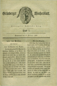 Gruenberger Wochenblatt. 1827, Stück 7 (17 Februar)
