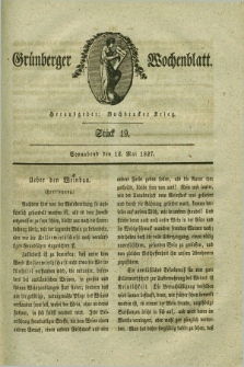 Gruenberger Wochenblatt. 1827, Stück 19 (12 Mai)