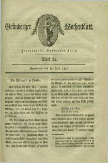 Gruenberger Wochenblatt. 1827, Stück 24 (16 Juni)